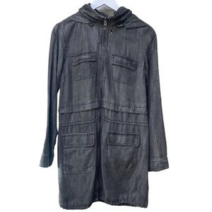 W by WORTH Jacket Size P (XS/S) Denim Gray Wash Tencel Casual Utility Coat - Picture 1 of 11