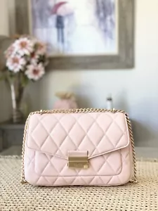 Kate Spade Carey Medium Quilted Shoulder Bag Crossbody Leather In Conch Pink - Picture 1 of 8