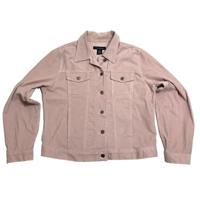 Chaqueta de pana Calvin Klein para mujer XL rosa mezcla de algodón elástico bolsillos con botones Foto 1 de 4