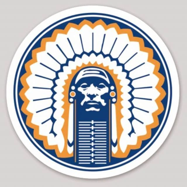 Logotipo de la Universidad de Illinois Fighting Illini Chief Illiniwek - Pegatina de vinilo Foto 1 de 1