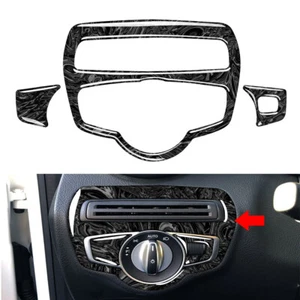 3 Pcs Marbling Headlight Switch Cover Trim For Mercedes-Benz GLC C Class 15-2020 - Picture 1 of 9