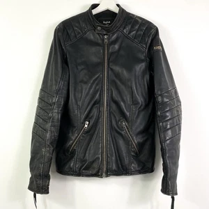 Tigha Lederjacke Gr.M Herren Biker Jacke Schwarz Bikerstyle Bikerlook Used Look - Bild 1 von 12