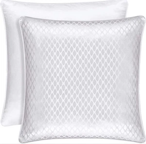 Neu in Verpackung J Queen New York weiß Euro Schein (1) EPIC 26" x 26" Jacquard Satin Glanz - Bild 1 von 5