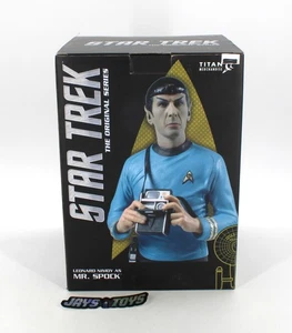 Spock 8" Bust Star Trek TOS Titan Merchandise with Box Leonard Nimoy - Picture 1 of 9