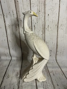 Vintage MCM Ceramic Peacock Pheasant Figure Splatter Glaze Popcorn Texture Bird - Picture 1 of 6