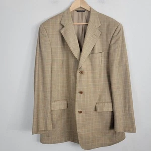 Brooks Brothers Golden Fleece Blazer Suit Sport Coat Men 44L Tan Plaid Wool READ - Bild 1 von 17