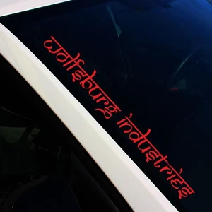 Frontscheibenaufkleber WolfsburgI1 Karminrot Sticker Tuning Auto Decal FS73 - Picture 1 of 7