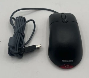 Microsoft Wheel Mouse Optical 1.1A USB and PS/2 Compatible X802382- Black - Picture 1 of 2