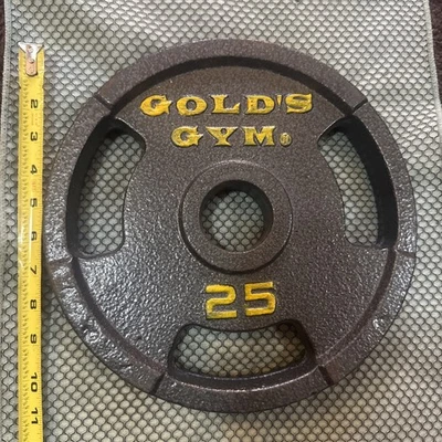 (1) Placa de peso Gold's Gym individual de 25 libras de acero de hierro con agarre olímpico 25 libras en total Foto 1 de 4