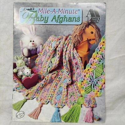 1994 Annie's Attic Baby Afghans Knit & Crochet Yarn Design Pattern Book # 268B - Image 1 of 4