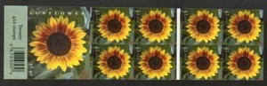 USA Scott 4347a Complete Self Adhesive Pane, 42¢ Sunflower - Picture 1 of 1