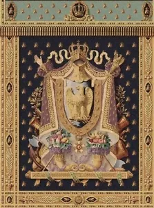 NAPOLEAN Belgium tapestry wall hanging - The Arms of Napoleon - H 65 X W 48 - Picture 1 of 12