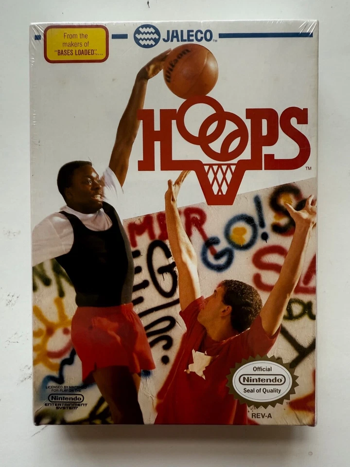 Hoops (Nintendo Entertainment System, 1989) New Factory Sealed Jaleco OOP NES - Image 1 of 4
