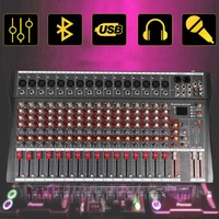 16 Channels Audio Mixer Live Mixing Studio Audio  DJ Sound Mixer Bluetooth USB