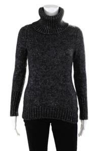 Suéter Christopher Fischer Lana Alpaca Metálico Grueso Tejido Cuello Alto Gris M - Imagen 1 de 5