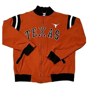 š„Vintage 90"s Texas Longhorns Mens L Full Zip Sweatshirt Embroidered Spellout - Picture 1 of 7