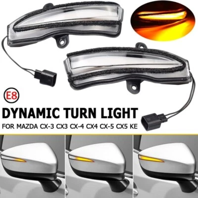 Crystal For Mazda CX-3 CX-4 CX-5 2016-2018 Dynamic LED Mirror Turn Signal Lights - Image 1 of 4