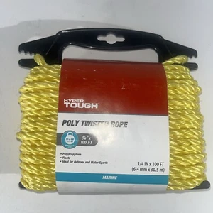 Hyper Tough Item# PT450Y-HT, Polypropylene Twisted Rope, 1/4" X 50', 1 Each - Picture 1 of 2