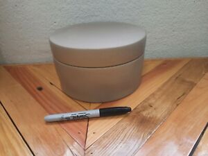 7" x 7" Round Carved Ceramic Box Gray - Threshold designed with Studio McGee