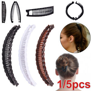 1/5X Hair Ponytail Holder Banana Clips Plastic Black Claw Comb Clip Multipurpose
