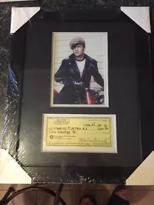 Foto attore Marlon Brando e replica incorniciata 1980 assegno *NUOVO spedizione gratuita - Foto 1 di 6