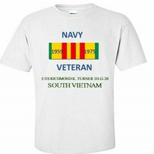 USS RICHMOND K.TURNER  DLG-20 *VIETNAM* VIETNAM VETERAN RIBBON 1959-1975 SHIRT