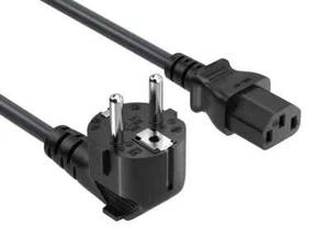 Cable de alimentación Schuko europeo de ángulo recto (CEE 7/7 a IEC320 C13R) - 3/6/8/10 pies - Imagen 1 de 2