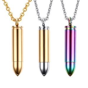 Collier urne à cendres souvenir crémation souvenir pendentif balle en acier inoxydable 3 pièces - Photo 1/6