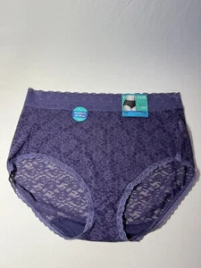 Extra Soft Vanity Fair Flattering Lace Brief 9/2XL All Lace Inky Blue Panty NWT - Picture 1 of 8