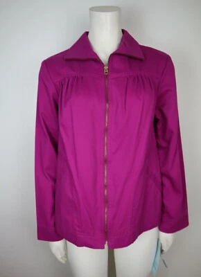 Jaqueta City Blues By Koret Feminina Tamanho Pequeno Roxa Brilhante Zíper Completo - Imagem 1 de 4