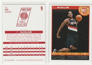 CJ MCCOLLUM 2013-14 HOOPS ROOKIE LOT (2) BASE RC #270 + RED BACK PARALLEL INSERT - Picture 1 of 2