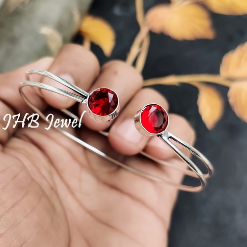 VALENTINO Bracciale in argento sterling 925 multi gemma granato sfaccettato occasione abbigliamento regalo