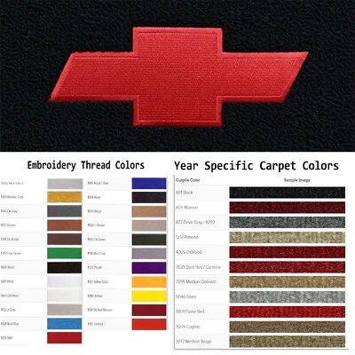 Alfombrillas moldeadas Cutpile ACC 1985-1992 Chevrolet Camaro personalizadas con logotipo de pajarita 4 piezas Foto 1 de 4