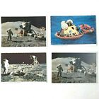 Apollo 11 And 15 Nasa 4 Vintage Postcard Bundle Moon Landing Eva Splashdown Deckle