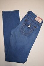 True Religion Womens Wendy Jeans Stretchable Faded Blue Size 27 Made In The USA 
