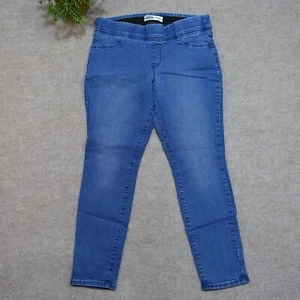 Super Skinny Mid Rise Jeans Size 14 Petite Elastic Waist Medium Wash Old Navy - Picture 1 of 15