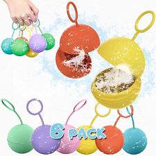 Reusable Water Balloons For Kids, Quick Fill Silicone Outdoor Water Toys(6 pack)