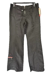 Vtg Y2K Unionbay Pants Womens 5 30x31 Black Flare Low Rise Nylon Zippers NEW - Picture 1 of 10