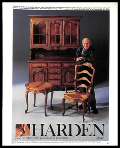 1986 Harden Furniture Vintage PRINT AD Wooden Chairs Table Cabinet - Picture 1 of 4