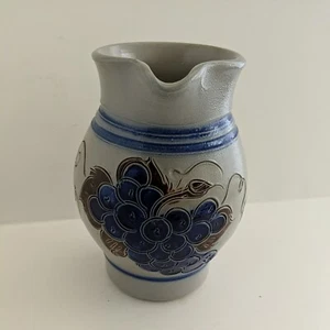 Vintage German Handerbeit Pottery Pitcher Grape Design - Picture 1 of 8