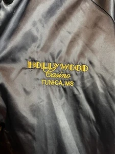 Vintage Hollywood Casino Tunica, MS Bomber Jacket Satin Mens Size S Cardinal - Picture 1 of 6