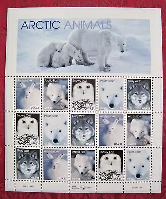 US #3288-92 Arctic Animals Full Sheet 15 33¢ Stamps 1999 Mint Never Hinged XF - Image 1 of 2