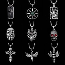 Punk Stainless Steel Skull Skeleton Pendant Necklace Mens Womens Jewellery Gift