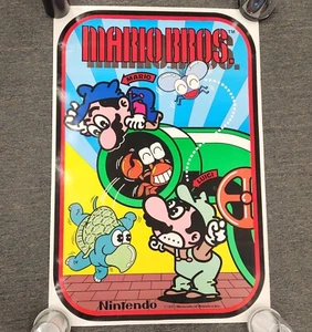 RARE Original 1983 Nintendo Mario Bros. Video Game Arcade Poster 36"x24" - Picture 1 of 21