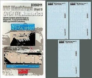 Echelon Decals-356011 1/35 IDF Markings Digital Numbers Pt1 - Picture 1 of 1