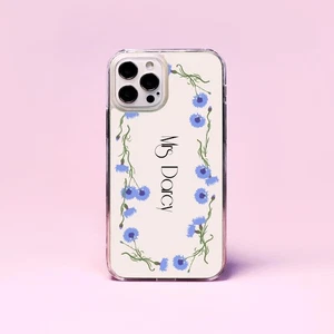 Mrs Cornflowers Floral Surname Wedding Personalised Phone Case/Cover For iPhone - Picture 1 of 10