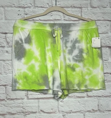 Grande/XL Nuevo Free People Verde Gris Blanco Tie-dye Sudadera Tela Pantalones Cortos 168$ Foto 1 de 4