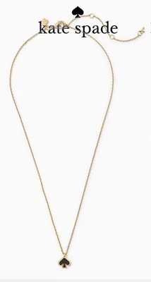 Collar colgante Kate Spade New York ~ Everyday Spade esmalte negro y dorado nuevo con etiquetas Foto 1 de 3