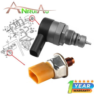 Fuel rail pressure valve and sensor for Volkswagen Phaeton 3.0T 2002-2016 Foto 1 de 4