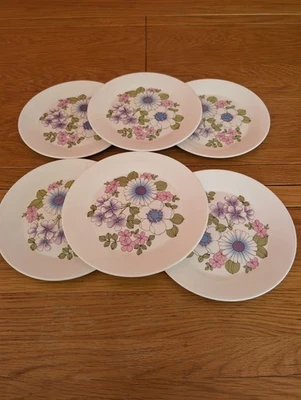 Vintage Angelique Hostess Tableware Bone China Side Plates  X 6 John Russell - Image 1 of 4